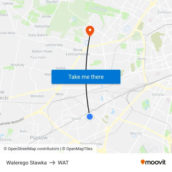 Walerego Sławka to WAT map
