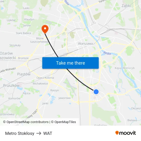 Metro Stokłosy to WAT map