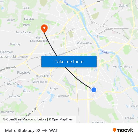 Metro Stokłosy to WAT map