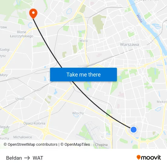 Bełdan to WAT map
