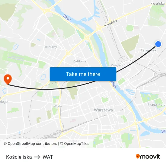 Kościeliska to WAT map