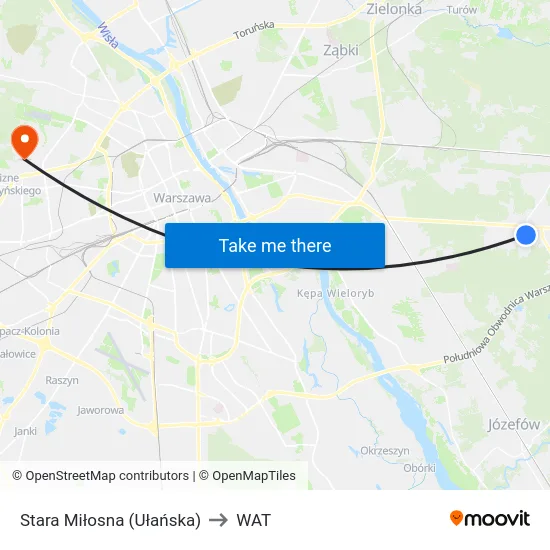 Stara Miłosna (Ułańska) to WAT map