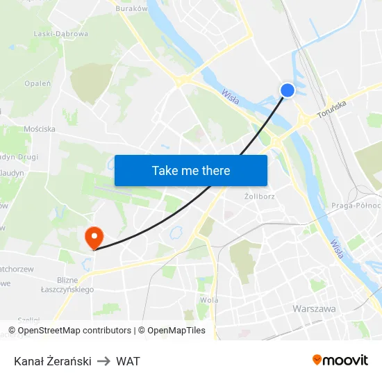 Kanał Żerański to WAT map