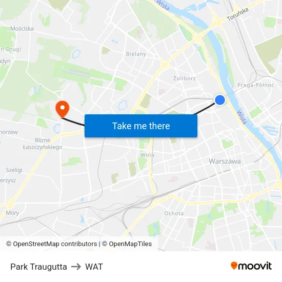 Park Traugutta to WAT map