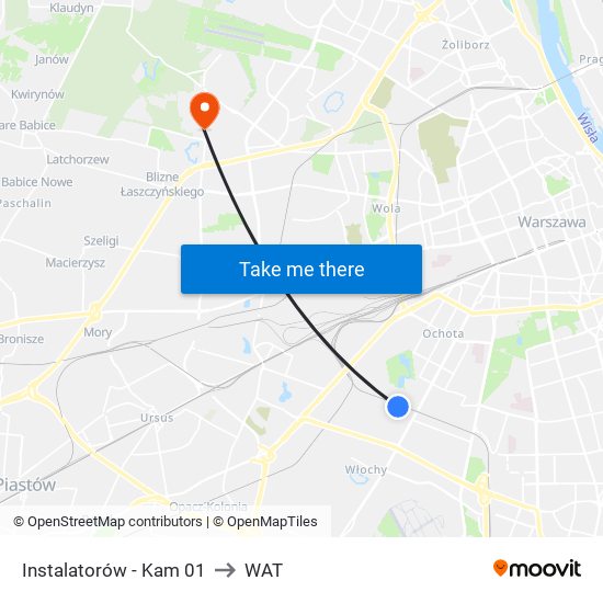 Instalatorów-Kam to WAT map