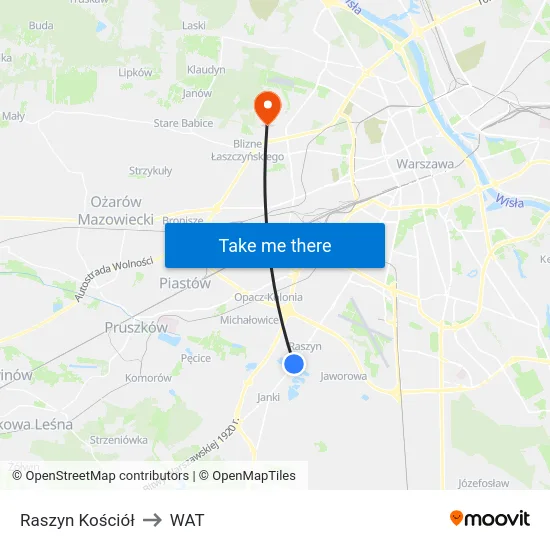 Raszyn Kościół to WAT map