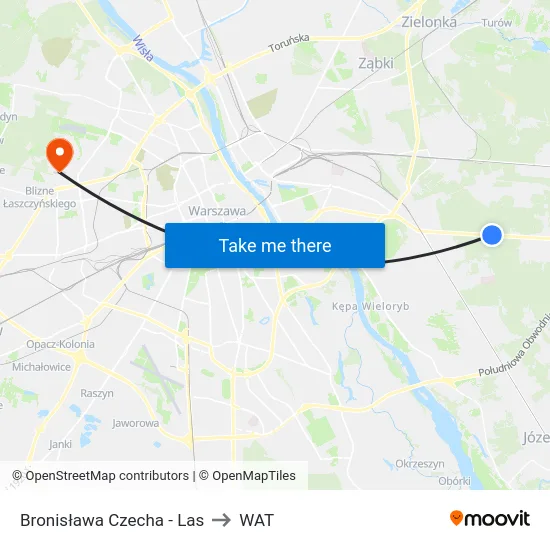 Bronisława Czecha - Las to WAT map