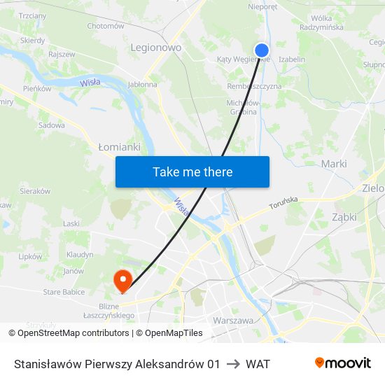 Stanisławów Pierwszy Aleksandrów to WAT map