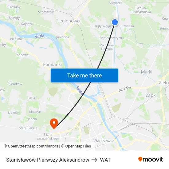 Stanisławów Pierwszy Aleksandrów to WAT map