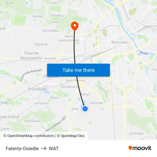 Falenty - Osiedle to WAT map