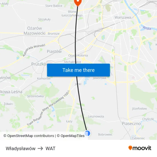Władysławów to WAT map