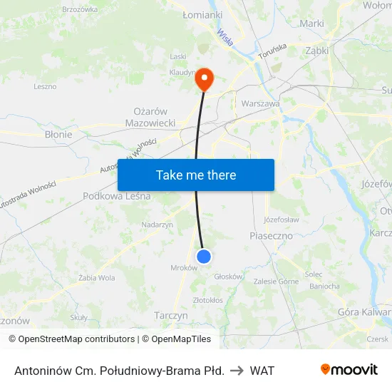 Antoninów Cm. Południowy - Brama Płd. to WAT map