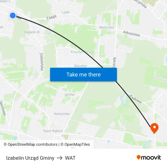 Izabelin Urząd Gminy to WAT map