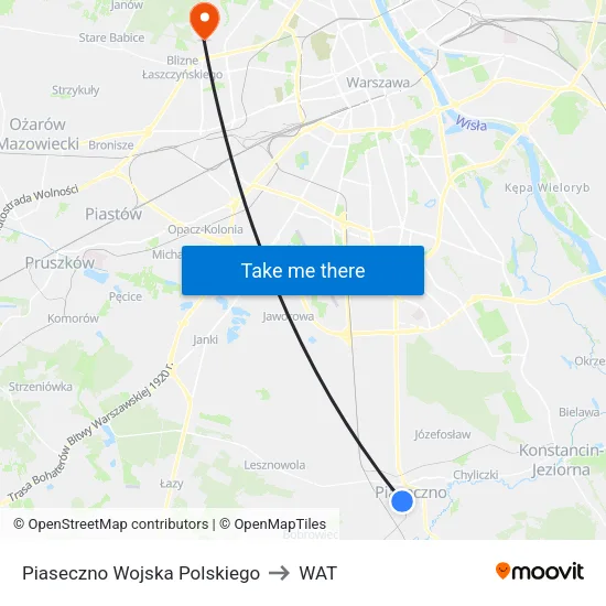 Piaseczno Wojska Polskiego to WAT map