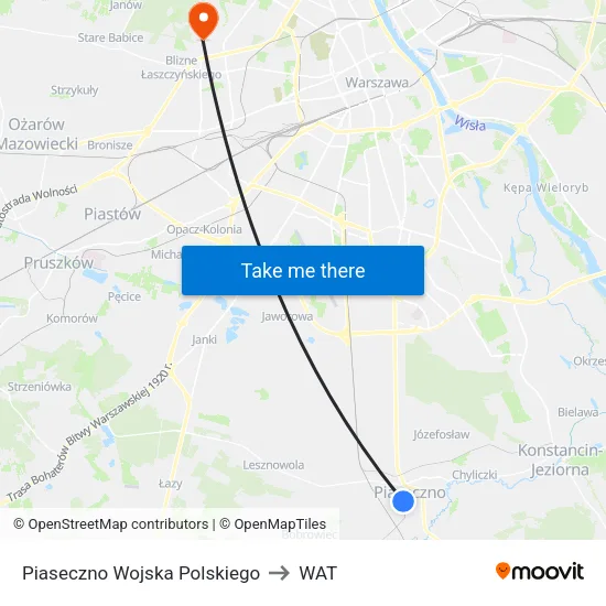Piaseczno Wojska Polskiego to WAT map