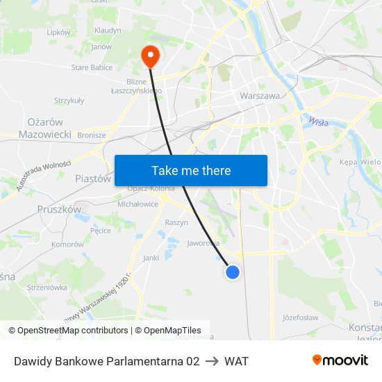 Dawidy Bankowe Parlamentarna to WAT map