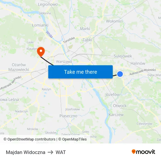 Majdan Widoczna to WAT map