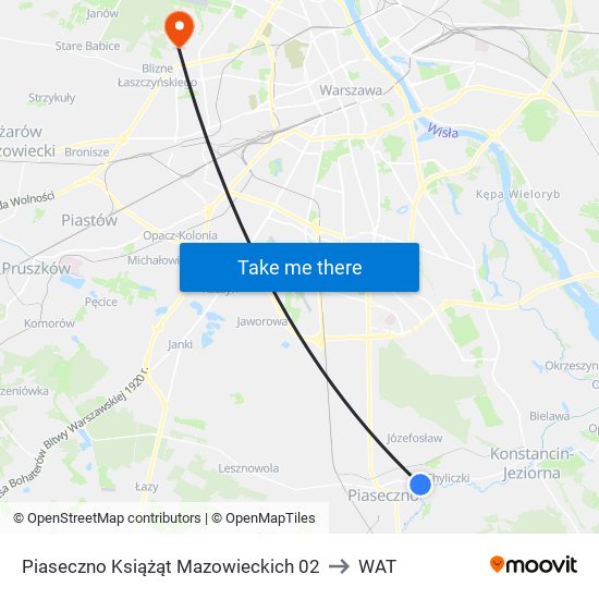 Piaseczno Książąt Mazowieckich 02 to WAT map