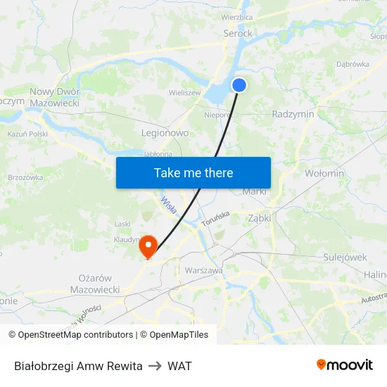 Białobrzegi Amw Rewita to WAT map