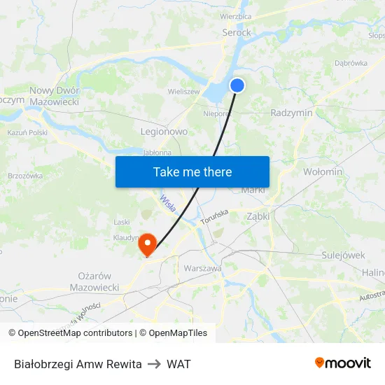 Białobrzegi Amw Rewita to WAT map