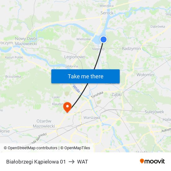 Białobrzegi Kąpielowa 01 to WAT map