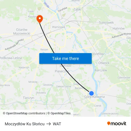 Moczydłów Ku Słońcu to WAT map