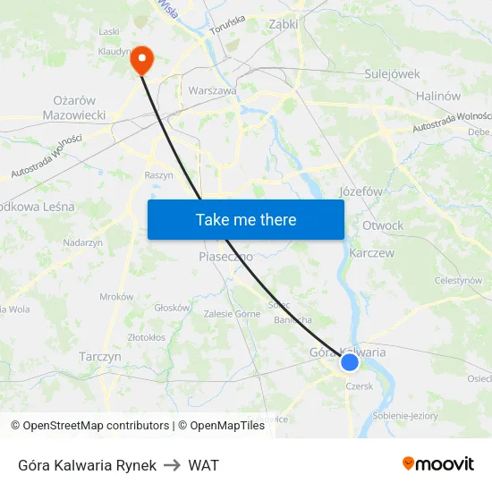 Góra Kalwaria Rynek to WAT map