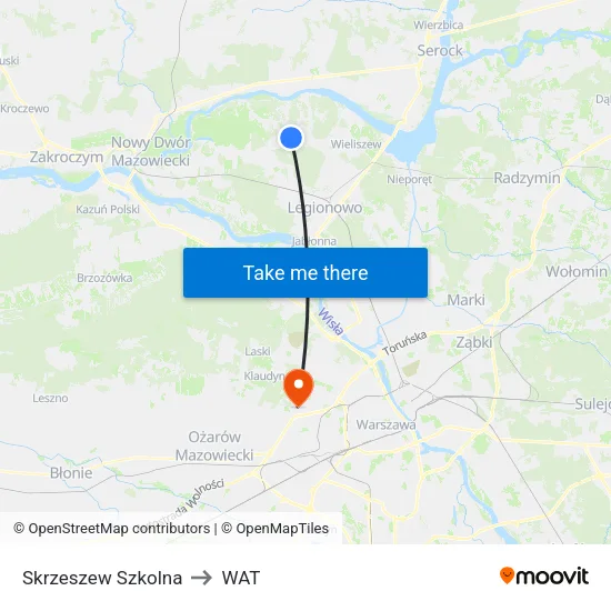 Skrzeszew Szkolna to WAT map