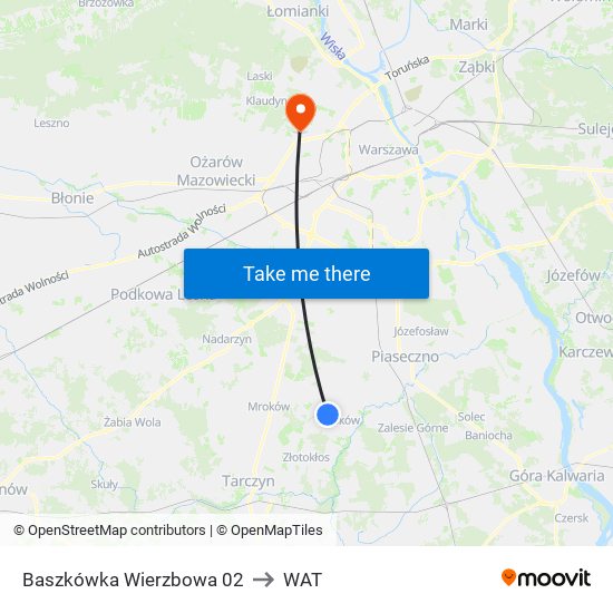 Baszkówka Wierzbowa to WAT map