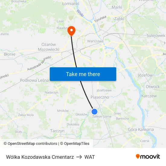 Wólka Kozodawska Cmentarz to WAT map