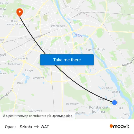 Opacz - Szkoła to WAT map