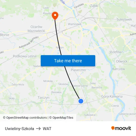 Uwieliny - Szkoła to WAT map