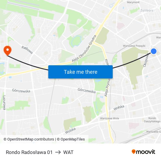Rondo Radosława 01 to WAT map