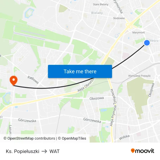 Ks. Popiełuszki to WAT map