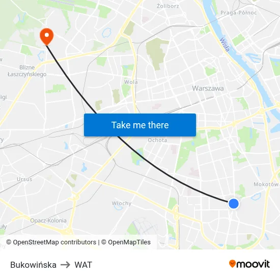 Bukowińska to WAT map