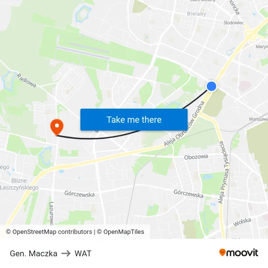 Gen. Maczka to WAT map