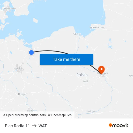 Plac Rodła 11 to WAT map