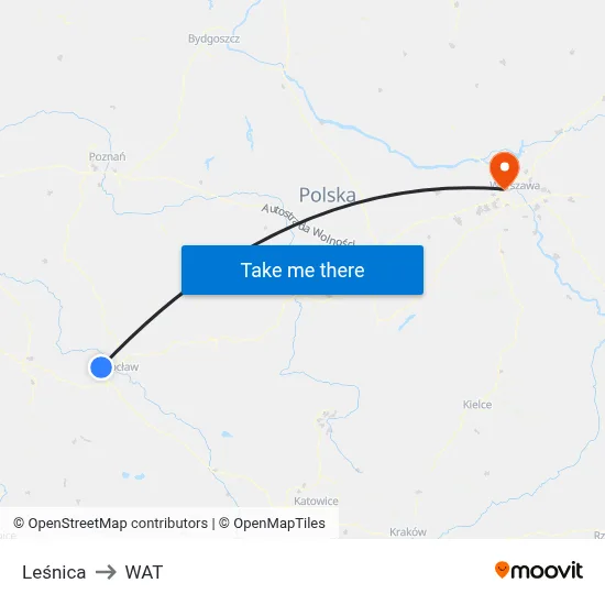 Leśnica to WAT map