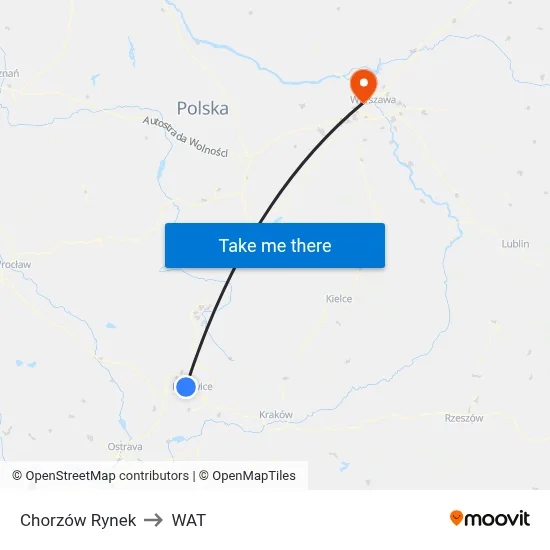 Chorzów Rynek to WAT map