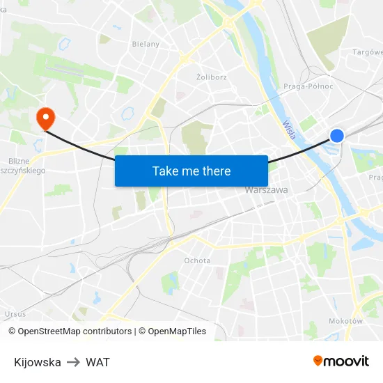 Kijowska to WAT map