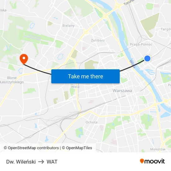 Dw. Wileński to WAT map