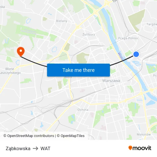 Ząbkowska to WAT map