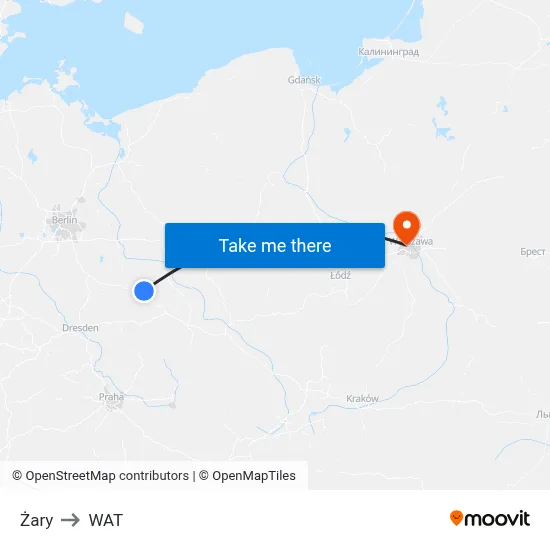 Żary to WAT map