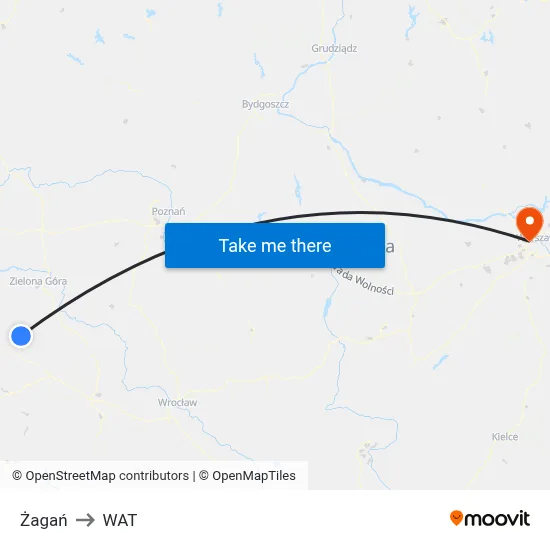 Żagań to WAT map