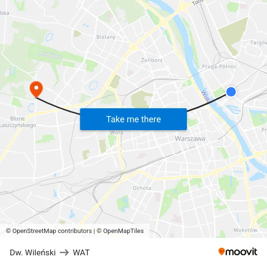 Dw. Wileński to WAT map