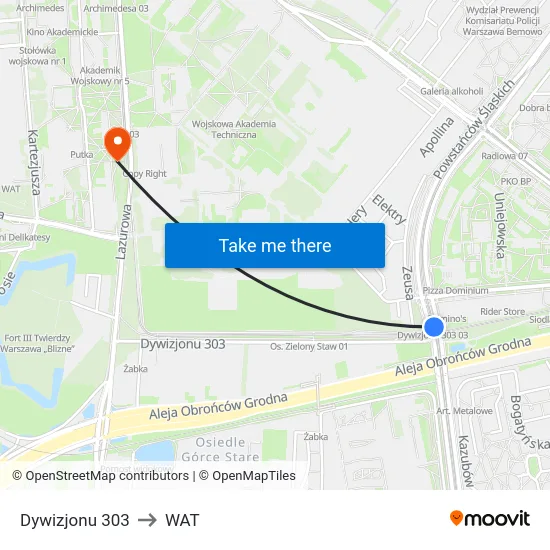 Dywizjonu 303 to WAT map