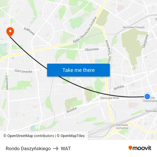 Rondo Daszyńskiego to WAT map
