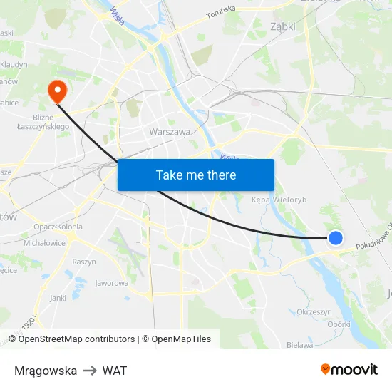 Mrągowska to WAT map