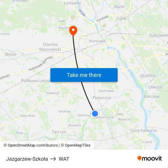 Jazgarzew - Szkoła to WAT map
