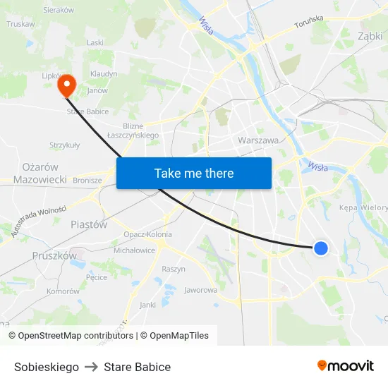 Sobieskiego to Stare Babice map